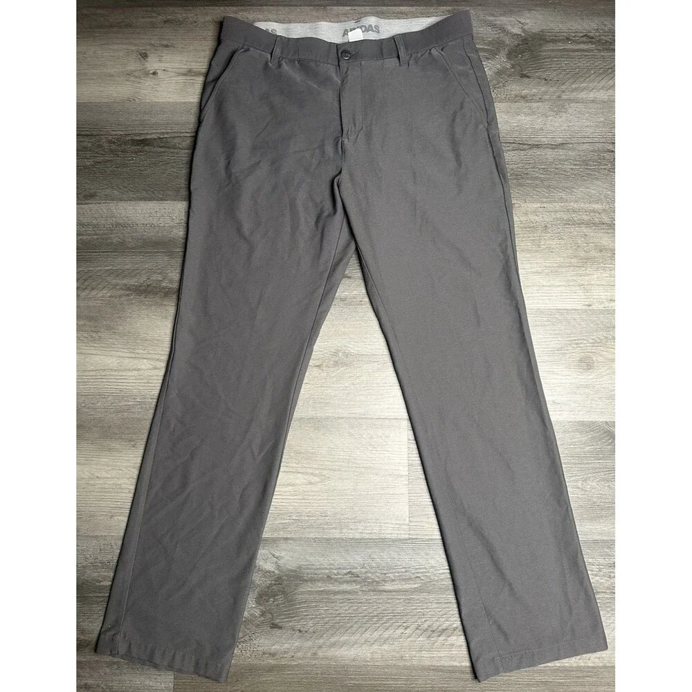 Adidas Pants Men 34X32 Gray Golf Active Basic Work Straight Leg Lightweight